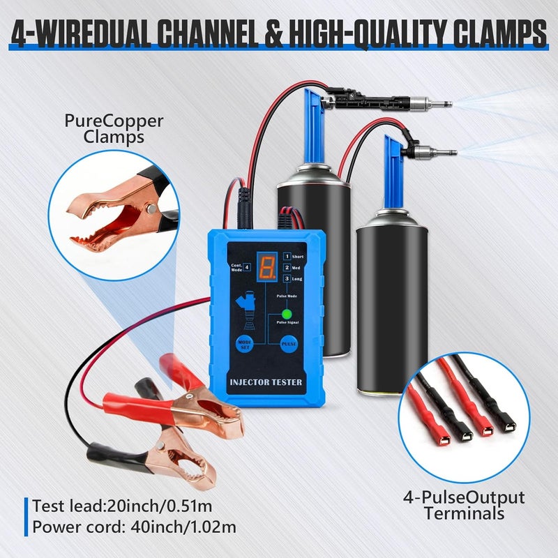ELEY Automotive Fuel Injector Tester, Car Fuel Injector Cleaner Tool Kit DIY Universal Fuel Injector Driver Box DC 12V Suitable for All Gasoline and Diesel Injectors (V40) - Image 2
